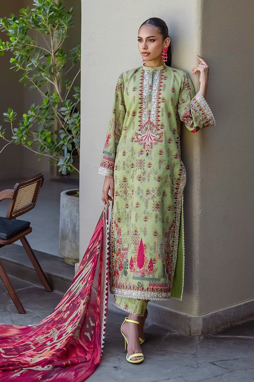 LZ0068 Digital Print Linen Allover 3 Piece Unstitched