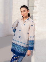 LZ0196-SUMMER 3PC Lawn Embroidered Shirt With Organza Embroidered Dupatta