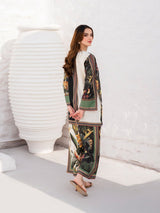 LZ0198-Digital Lawn 3-Piece Set – Bana Dora Prints with Voile Dupatta