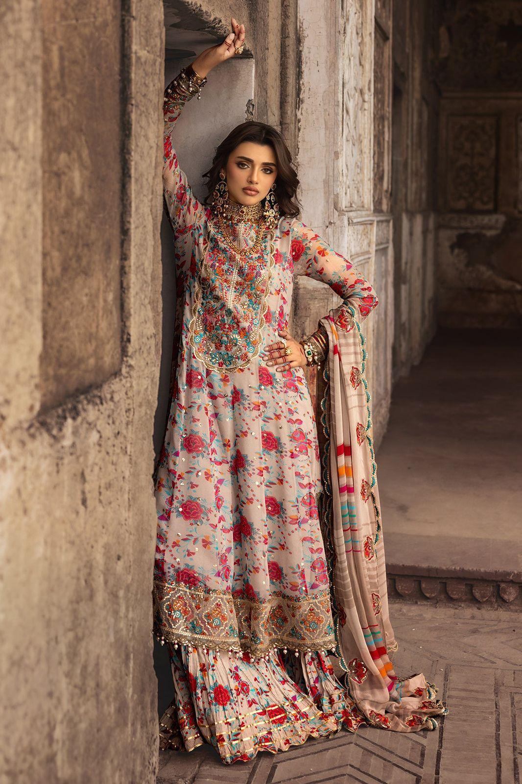 LZ0331-Shirt & Dupatta : CHIFFON Unstitch Replica