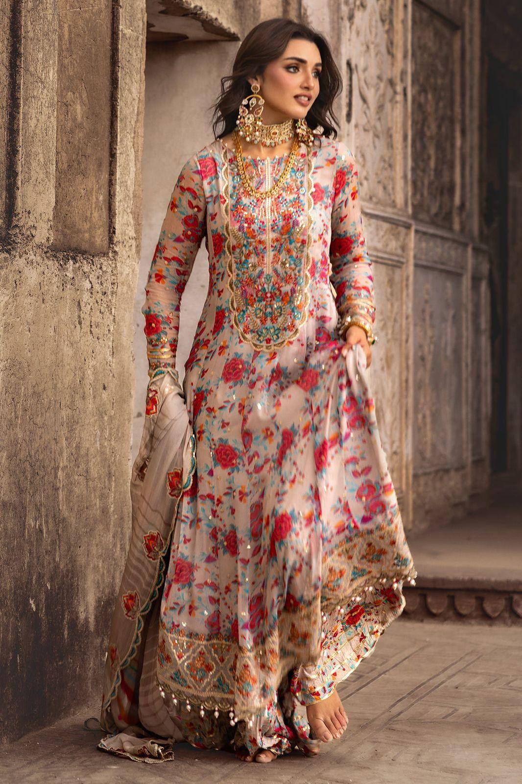 LZ0331-Shirt & Dupatta : CHIFFON Unstitch Replica