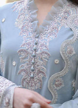LZ0153-Summer QALAMKAR 3PC Lawn Embroidered Suit