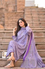 LZ0154-Breeze 3PC Lawn Embroidered Suit