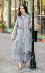 Mushq - 3PC Lawn ChickenKari Embroidered Suit LZ1047