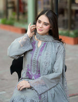 Mushq - 3PC Lawn ChickenKari Embroidered Suit LZ1047