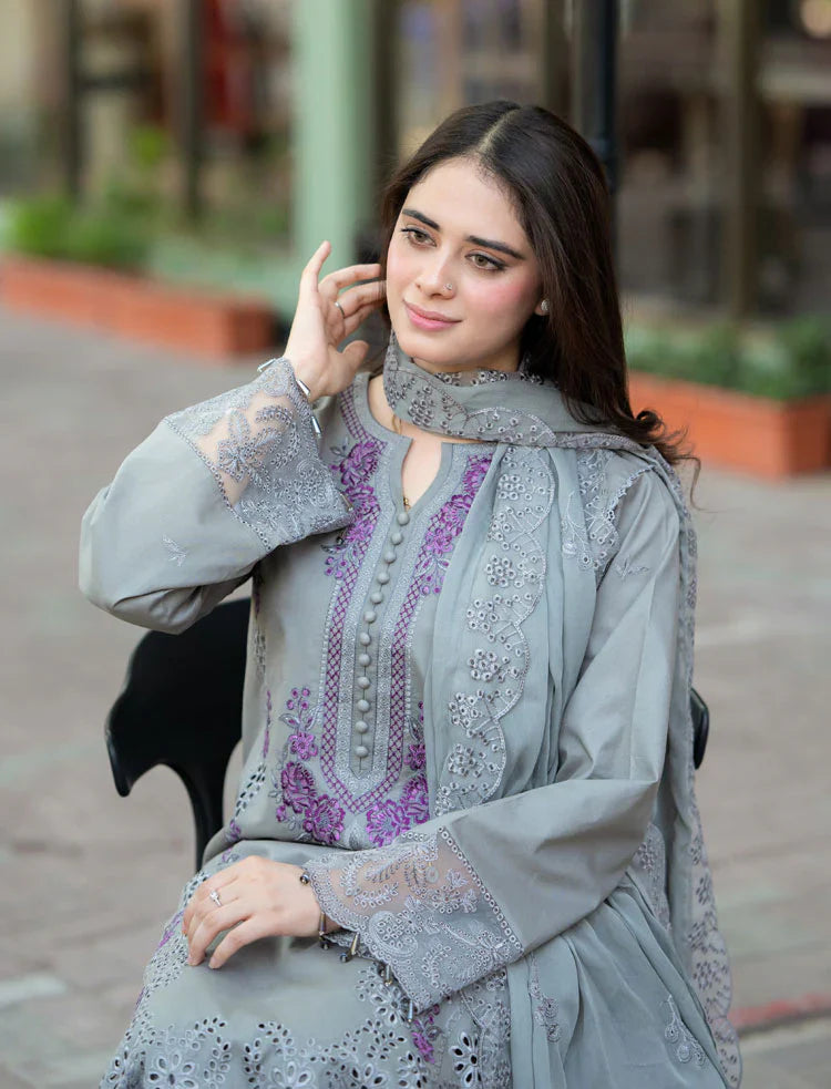 Mushq - 3PC Lawn ChickenKari Embroidered Suit LZ1047